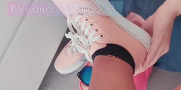 Made him smell my socks and lock my dirty feet clean. 
