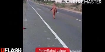 Indian women naked on road
