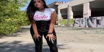 Curvy girl in leather pants (Curvy Woman)