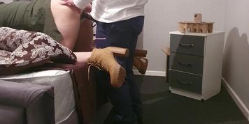 Step son fucking pregnant step mother with 11 inch of dick