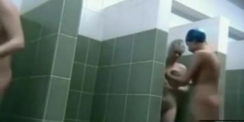 Ordinary females in public shower room