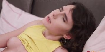 Cutie&rsquo;s mouth is filled up with cum after sensual sex