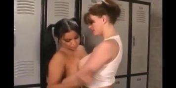 Boobs Obsessed Lesbians Trib In The Locker Room Shower