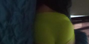 Girls Ass In Yellow Booty Shorts (Rae Lil Black)
