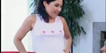 Ashley Blue deepthroating and pussy fingering