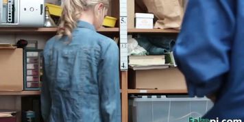 Slutty blonde teen fucked on the job interview