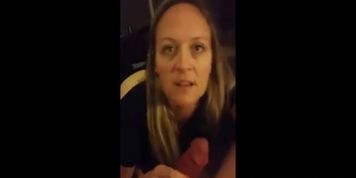 Cell phone video Girl Strokes  Sucks Hubbys Cock