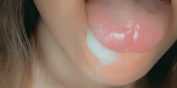 Watch cum drip out of my mouth ? by ladycountry from OnlyFans | Coomer