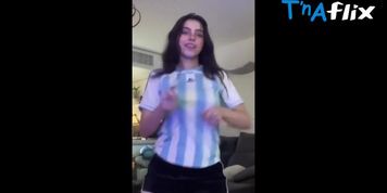 Iaaras Thong Scene  in Iaaras Sexy Stunning Hot Tiktok Dance Wearing Argentina T Shirt And A Thong
