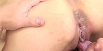 Small titty teen rides a fat cock in a cowgirl position