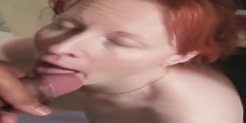 Redhead milf Gingerslut41 cums multiple times sucking bfs dick until he explodes in her mouth