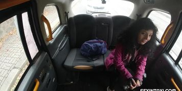 Sexy student pays for the taxi ride with a hot dick ride (Steve Q)