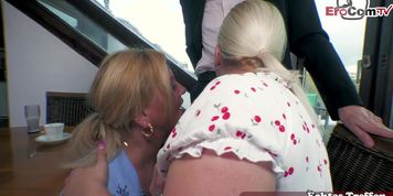German swinger couple seduces big tits mature housewife