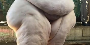 SSBBW Mega Ass In The Shower Outdoors