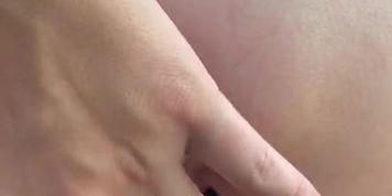 My gf teasing me in the car with a tampon string 