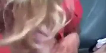 White prostitute sucking cock in car