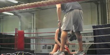 Wrestling amateur lesbians get topless