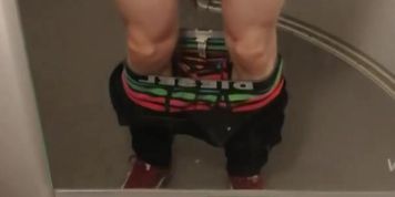 Quick wank in a train bathroom