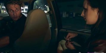 iAmPorn - Hot brunette Ashley Adams fucked in car