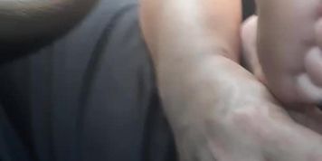 Cum on Korean friend toes 