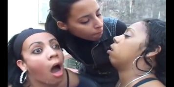 Two hot babes swap saliva