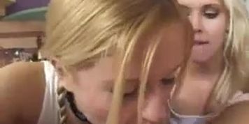 Aaralyn Barra and Kissy Kapri Fantastic Blowjob