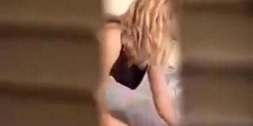 Great blonde filmed
