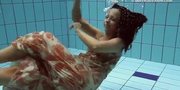Krasula Fedorchuk hairy girl in the pool