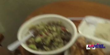 Caring Asian girl serves pussy platter
