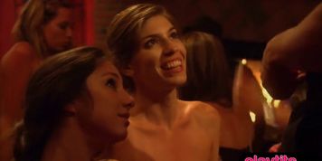 Sexy amateur couple participating at a heated swinger orgy