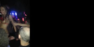 (Part 1, ver. 2) Slutty dancers getting their boobs squeezed and pussies fingered by a horny crowd (Katya Sambuca)
