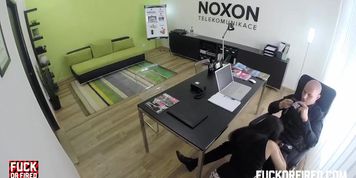 Barbora fucks me rough to prove shes worth hiring