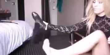 Beautiful blonde webcam foot worship