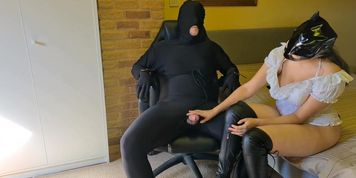 Cruel Femdom Mistress Fucks & Denies Tied Up Bondage Slave