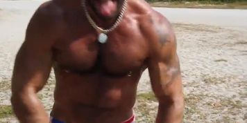 ajx taste muscular man juice in miami latin male