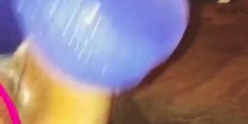 Holy fuck huge toy rams pussy hole rough and deep
