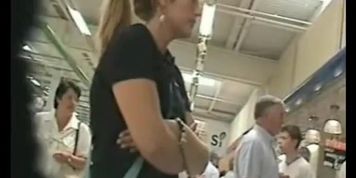 Ass in white panty inviting to see this up skirt vid