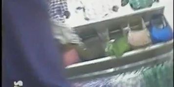 Intriguing upskirt voyeur video shot in a store