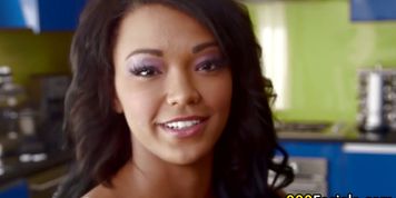 Ebony pov slut facialized