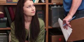 Skinny Teen Caught Stealing And Fucked By Security