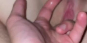 Tight girl sucks his balls on the couch before getting a facial!