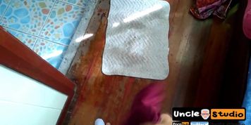 Step sis peeking shower so surprise show cock