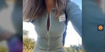 Puzdosia show boobs and pussy on a bike ride