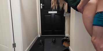 Cuckold husband shares his horny wife with delivery guy.