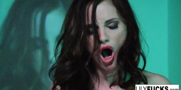 LILY CARTER - Lily Gets Fucked By Mr. Marcus As They Watch Themselves On The Wall Doing It