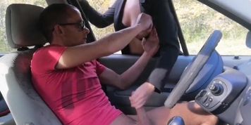 Public Park Cock Flash - Young Milf Surprised & Gives Handjob