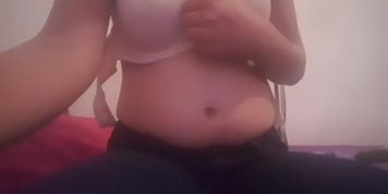 Belly Stuffed Teen Topless 