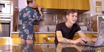 SHAME4K Mature blonde didnt expect her friends son to be so pervy