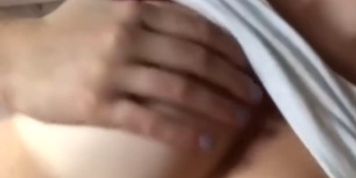 College Freshman Plays with her Perky Perfect Tits