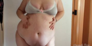 Fat Teen BBW Gainer Girl tries on Outgrown Tight Clothes